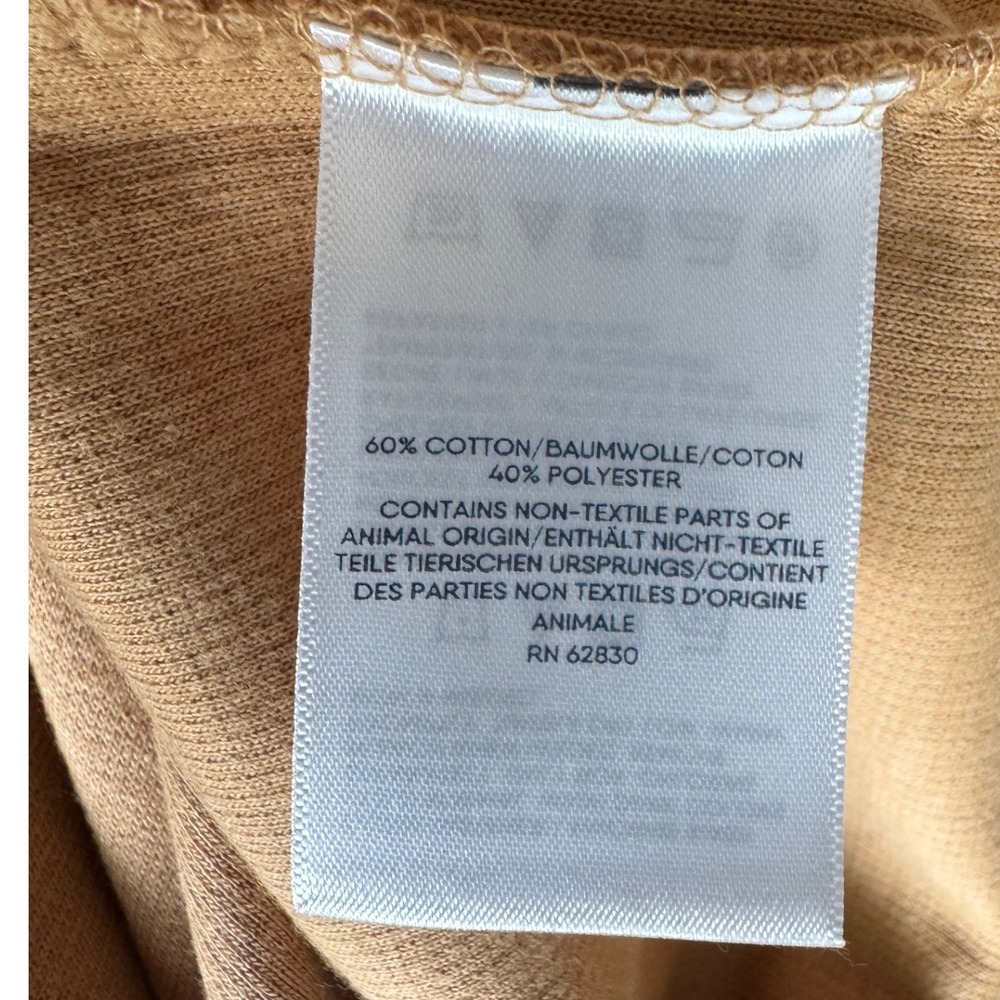 Lands' End Mens‎ Ribbed Quarter Zip Pullover Rich Camel Heather Tan Small NWT - Picture 6 of 7